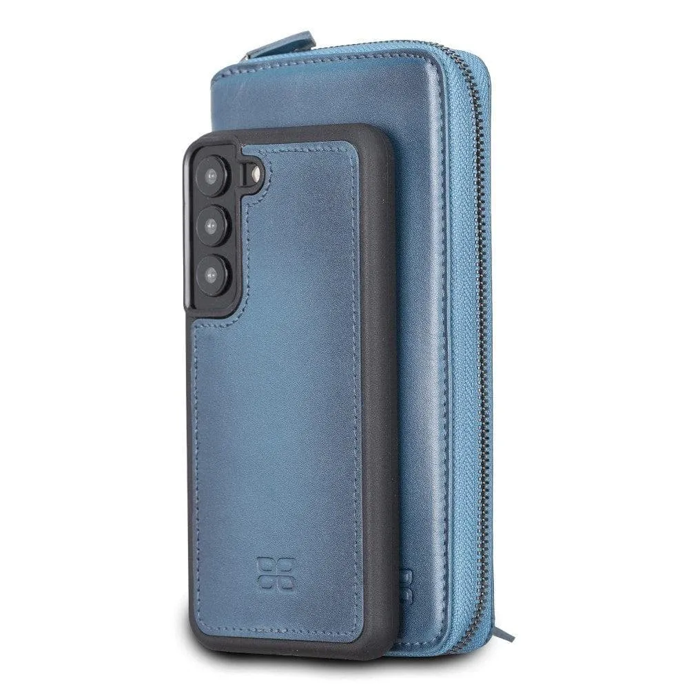 Samsung Galaxy S22 Series Zippered Leather Detachable Wallet Case