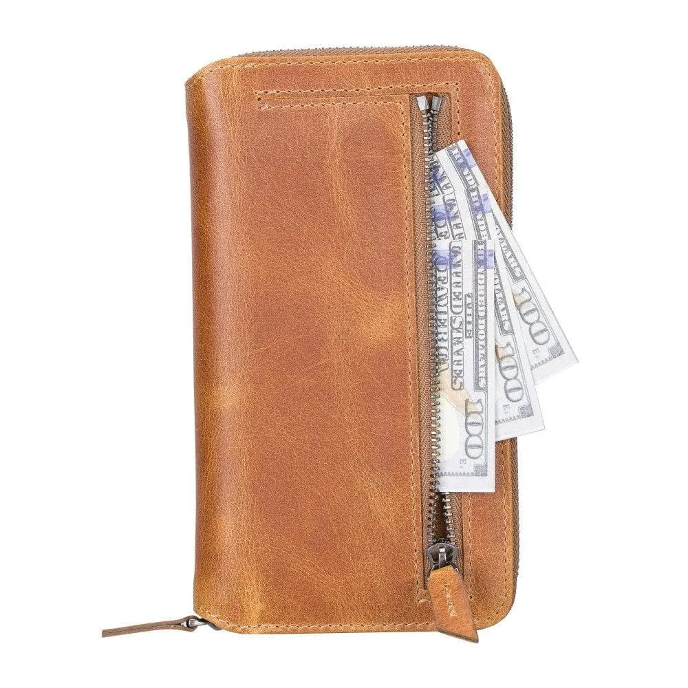 Samsung Galaxy S22 Series Zippered Leather Detachable Wallet Case