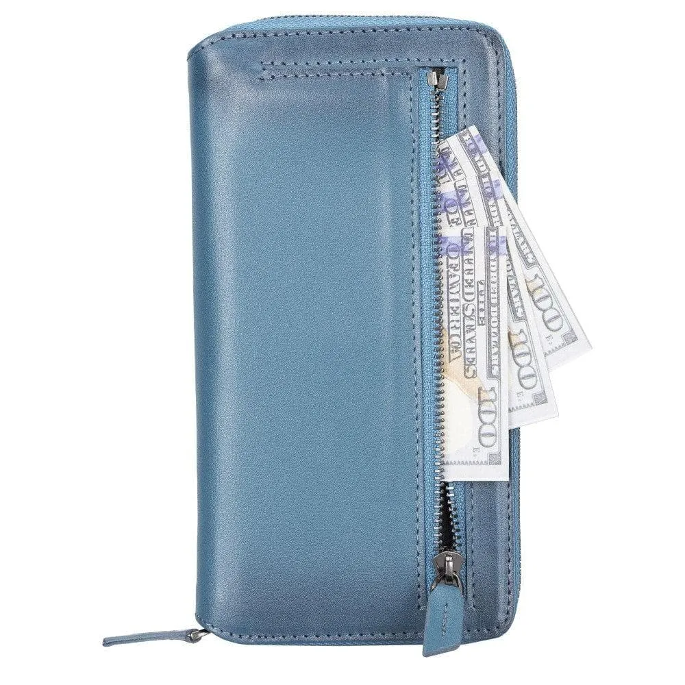 Samsung Galaxy S22 Series Zippered Leather Detachable Wallet Case