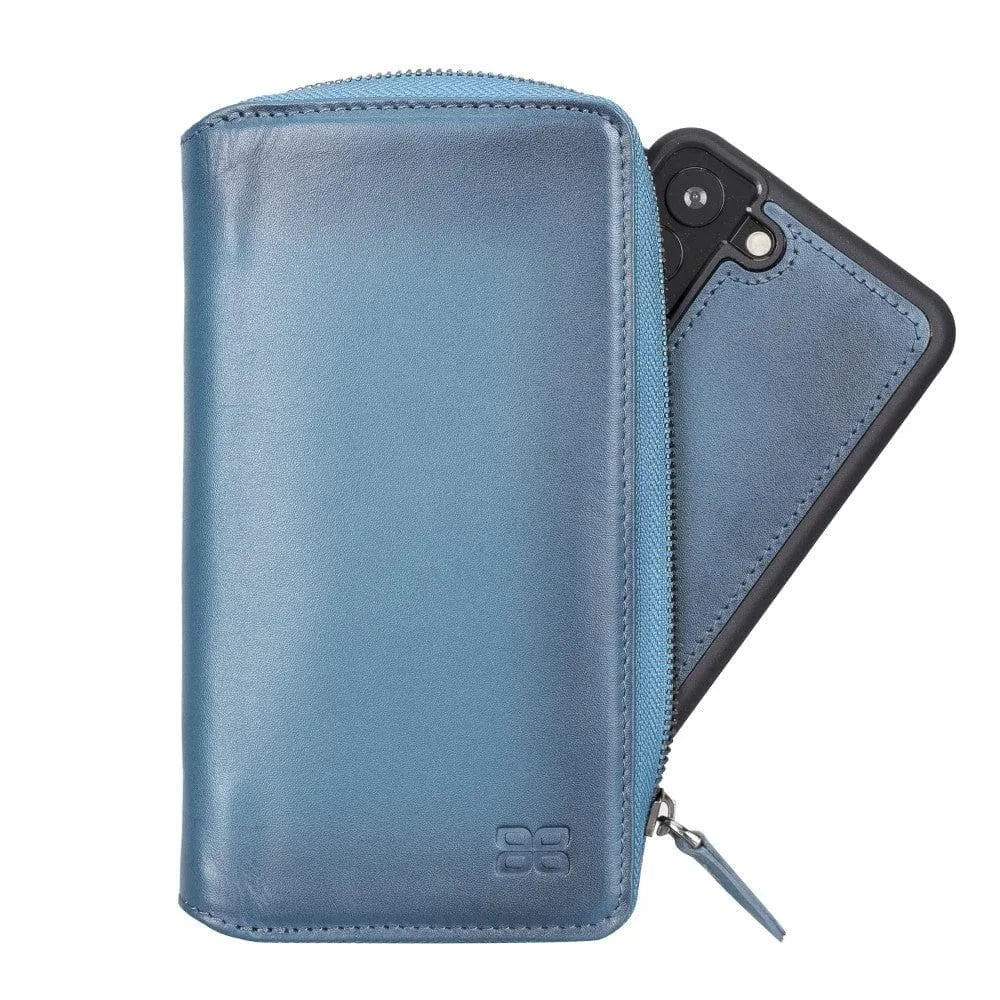 Samsung Galaxy S22 Series Zippered Leather Detachable Wallet Case