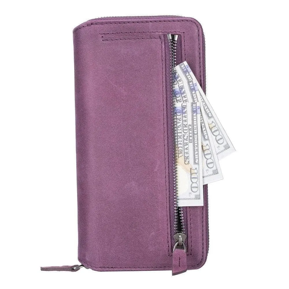 Samsung Galaxy S22 Series Zippered Leather Detachable Wallet Case