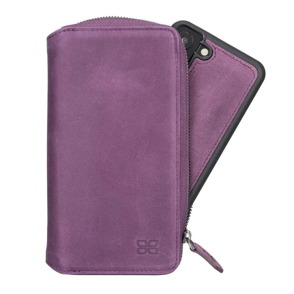 Samsung Galaxy S22 Series Zippered Leather Detachable Wallet Case