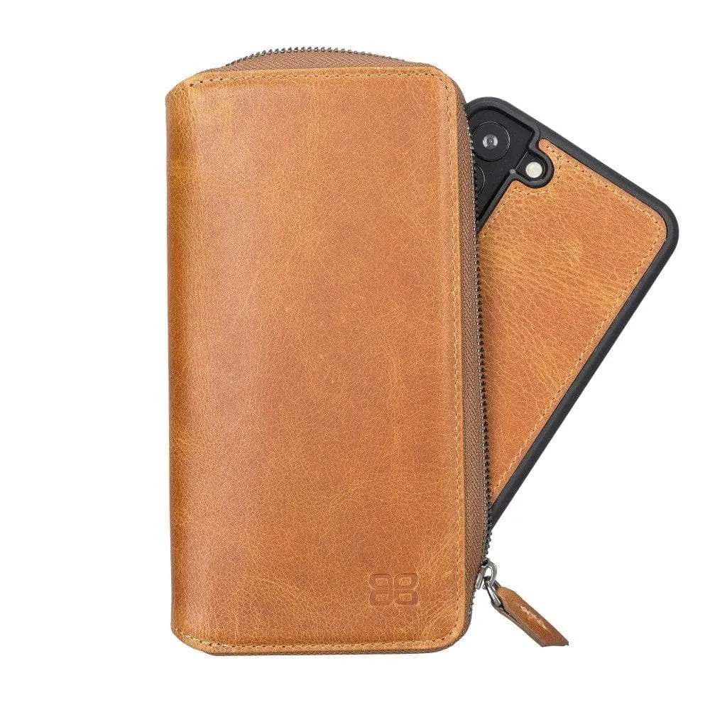 Samsung Galaxy S22 Series Zippered Leather Detachable Wallet Case