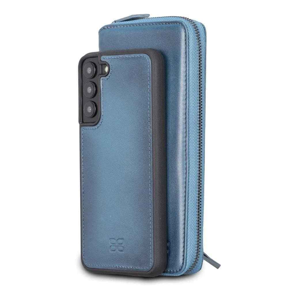 Samsung Galaxy S22 Series Zippered Leather Detachable Wallet Case