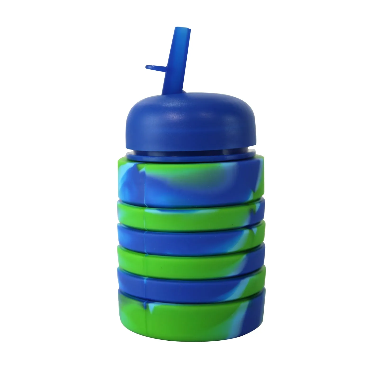 Smily Kiddos Silicone Expandable & Foldable Water Bottle Dark Blue