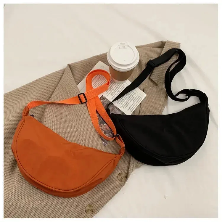 Solid Color Chest Bag For Women Large Capacity Travel Crossbody Female Half Moon Belt Bag Ladies Daily Street Fanny Packs 2023