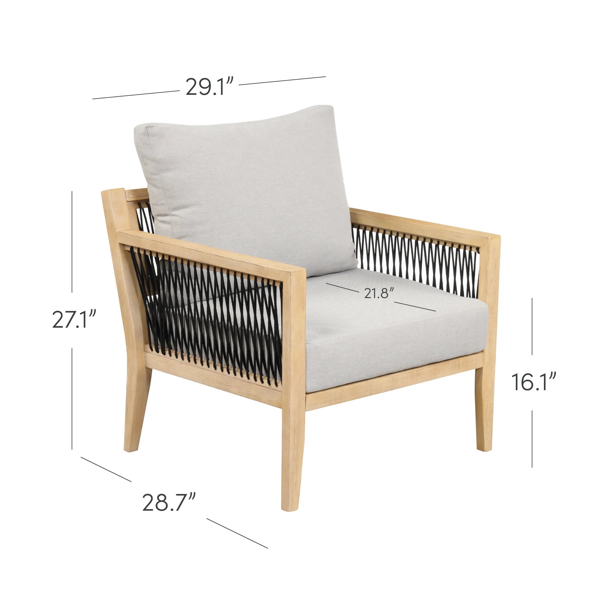 Solid Wood Outdoor Patio Arm Chair Acacia