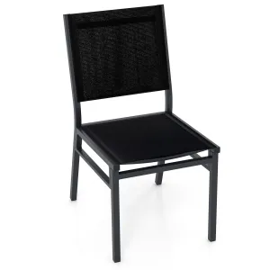 Tangkula Outdoor Dining Chair, Patio Armless Chair with Breathable Seat & Backrest