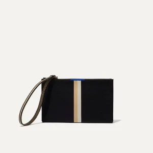 The Wallet Wristlet - Black Portobello Stripe