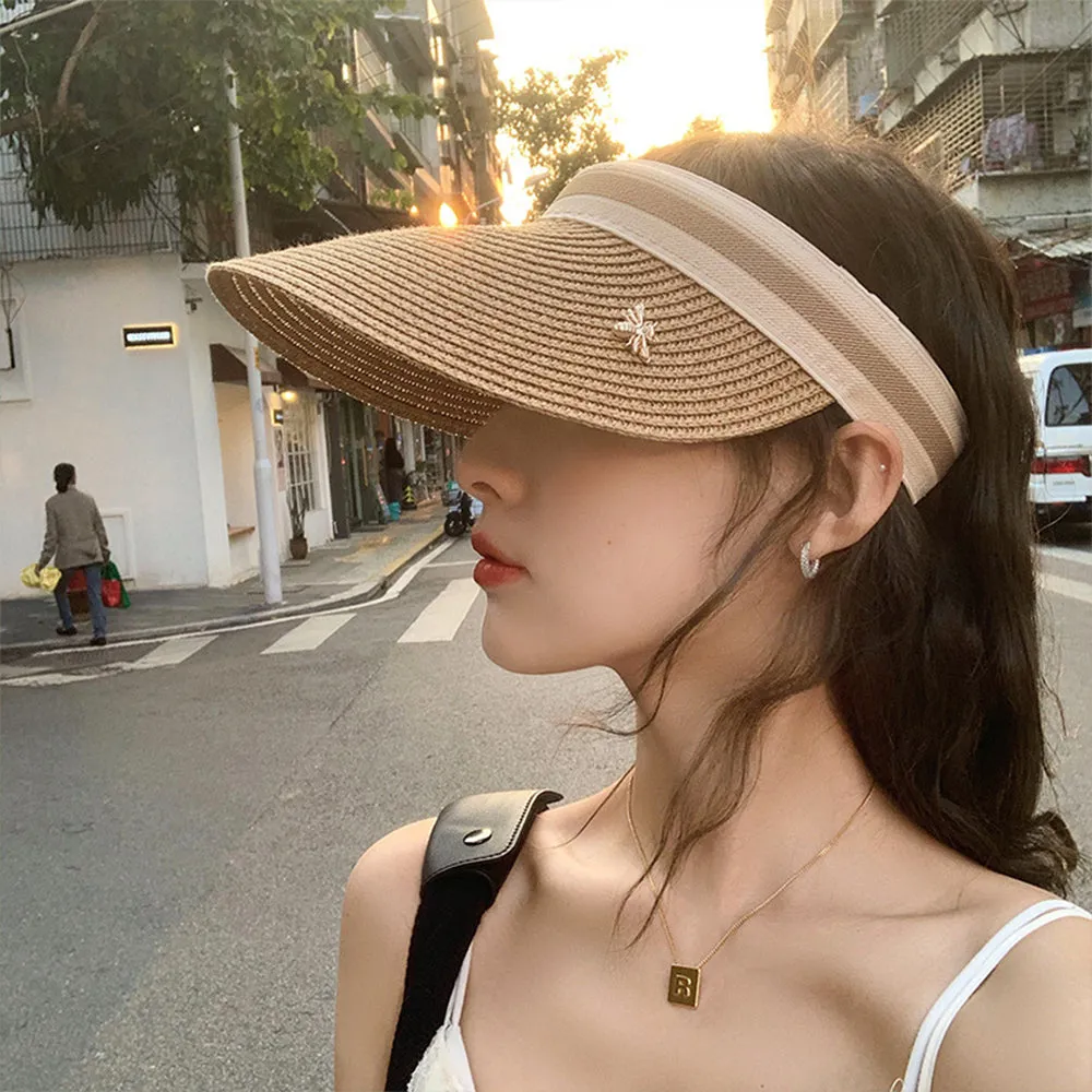 Women Adjustable Straw Open Top Hat Beach Hats Fashion Summer Sun Hat