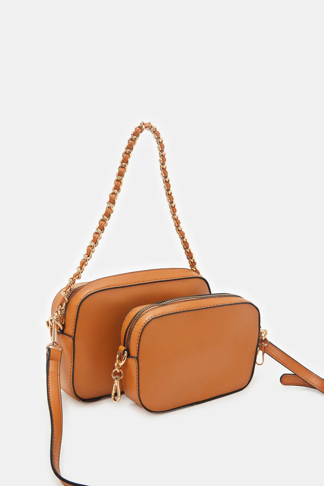 Women Tan Cross Body Bag (2 Piece)